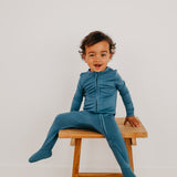 Zip-Up Footie Pajama - Steel