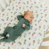 Premium Knit Fitted Crib Sheet - CoComelon Friends