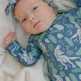 Newborn Knotted Gown - Jurassic Park