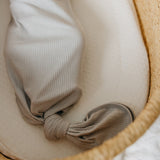 Rib Knit Newborn Knotted Gown - Ash
