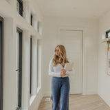 Women's Luxe Wide Leg Sweater Pant - Navy