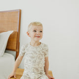 2pc Short Sleeve Pajama Set - Jurassic Park Fossils