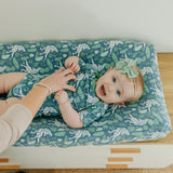 Premium Knit Diaper Changing Pad Cover - Jurassic Park