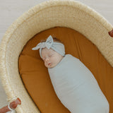 Rib Knit Headband Bow - Ash
