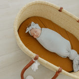 Rib Knit Headband Bow - Ash