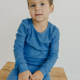 2pc Rib Knit Long Sleeve Pajama Set - Indigo