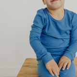 2pc Rib Knit Long Sleeve Pajama Set - Indigo