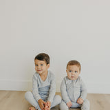 2pc Rib Knit Long Sleeve Pajama Set - Ash