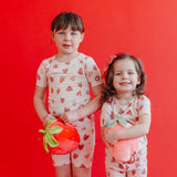 2pc Short Sleeve Pajama Set - Strawberry
