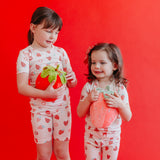 2pc Short Sleeve Pajama Set - Strawberry