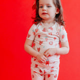 2pc Short Sleeve Pajama Set - Strawberry
