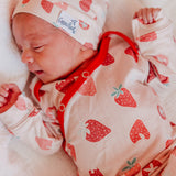 Top Knot Hat - Strawberry