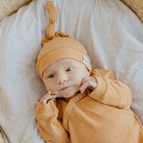Rib Knit Top Knot Hat - Dolce