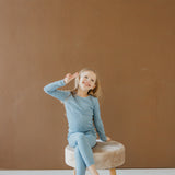 2pc Rib Knit Long Sleeve Pajama Set - Atlantic