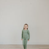 2pc Rib Knit Long Sleeve Pajama Set - Clover