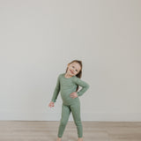 2pc Rib Knit Long Sleeve Pajama Set - Clover