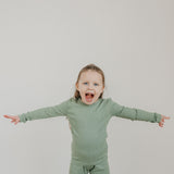 2pc Rib Knit Long Sleeve Pajama Set - Clover