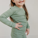 2pc Rib Knit Long Sleeve Pajama Set - Clover