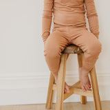 2pc Long Sleeve Pajama Set - Pecan