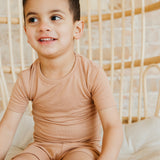 2pc Short Sleeve Pajama Set - Pecan