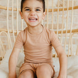 2pc Short Sleeve Pajama Set - Pecan