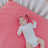 Premium Knit Fitted Crib Sheet - Flamingo