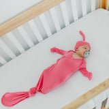 Newborn Knotted Gown - Flamingo