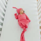 Newborn Knotted Gown - Flamingo