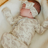 Newborn Knotted Gown - Jurassic Park Fossils