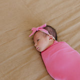 Ribbon Baby Bow - Flamingo