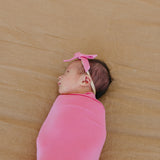 Ribbon Baby Bow - Flamingo