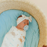 Knit Headband Bow - Tide