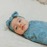Knit Headband Bow - Starships