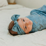 Knit Headband Bow - Starships