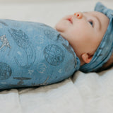 Knit Swaddle Blanket - Starships