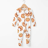 Zip-up Footie - Croissant party