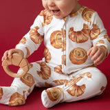 Zip-up Footie - Croissant party