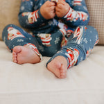 Bamboo Convertible Zip-Up Footie - Santa Claus