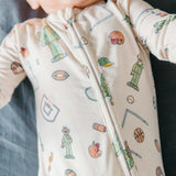 Convertible Zip-Up Footie Pajama - Sesame Street Varsity Friends