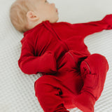 Zip-Up Footie Pajama - Cranberry