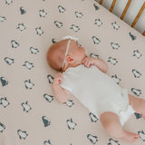 Premium Knit Fitted Crib Sheet - Penguins