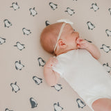 Premium Knit Fitted Crib Sheet - Penguins