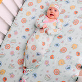 Premium Knit Fitted Crib Sheet - Sesame Street Retro Floral
