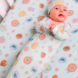 Premium Knit Fitted Crib Sheet - Sesame Street Retro Floral