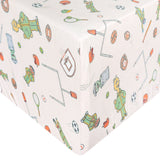 Premium Knit Fitted Crib Sheet - Sesame Street Varsity Friends