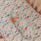 Premium Knit Fitted Crib Sheet - Snowy Slopes