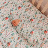 Premium Knit Fitted Crib Sheet - Snowy Slopes