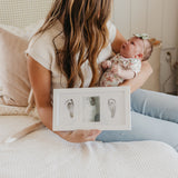 Matte White DIY Handprint + Footprint Kit with Frame