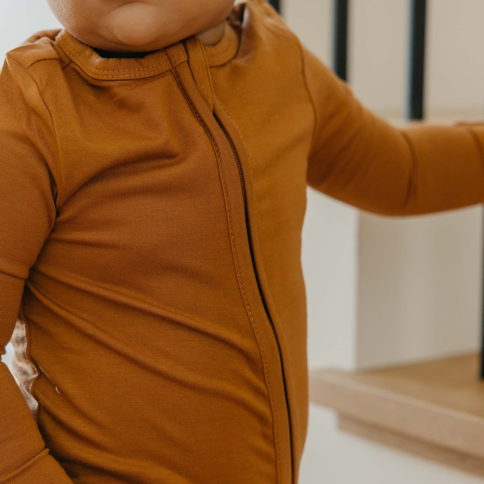 Zip-Up Footie Pajama - Camel