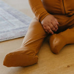 Zip-Up Footie Pajama - Camel